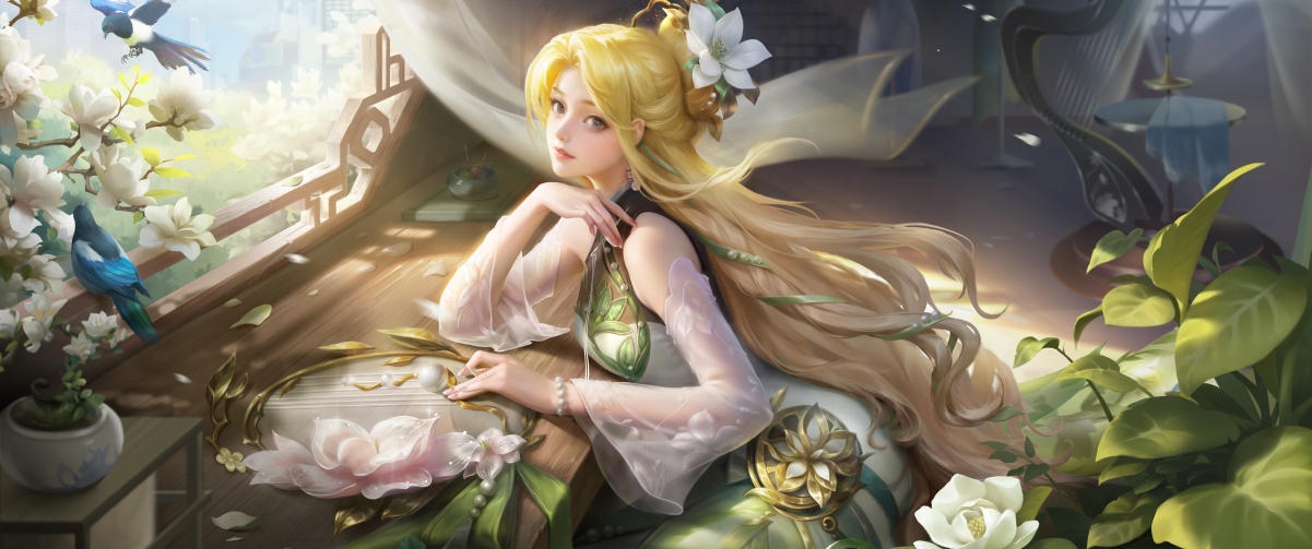 王者荣耀，王昭君乞巧织情星传说专属4K带鱼屏壁纸，超清3440x1440下载