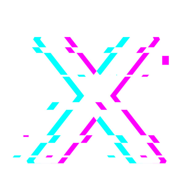 抖音风英文字母X PNG透明图，高清免抠素材下载
