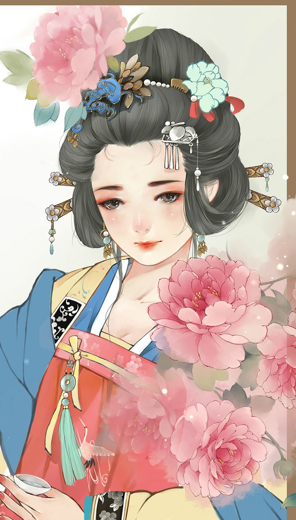 贵妃醉酒主题装修PNG透明背景，卡通手绘元素，高清下载