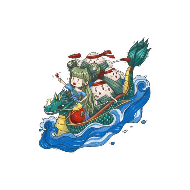 端午佳节，龙舟竞渡卡通高清PNG透明图片，精选节日元素，设计素材一键下载
