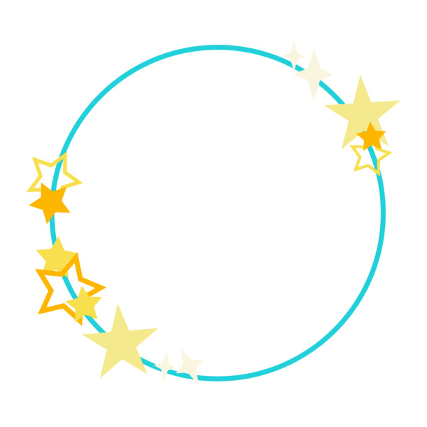 卡通星星边框PNG透明图，高清装饰元素，设计素材免费下载