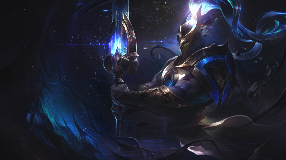 LOL英雄联盟，德邦总管赵信穿星魔锋炫酷壁纸，超清4K分辨率，7680x4320高清大图下载