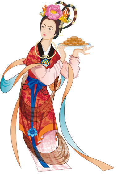 中秋节嫦娥PNG透明图，高清节日元素，设计素材下载