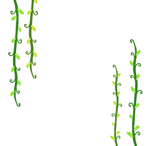 卡通绿色植物藤蔓PNG素材，高清透明免抠元素，设计资源免费下载