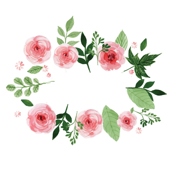 水彩手绘花朵PNG透明图，情人节节日元素，高清素材免费下载