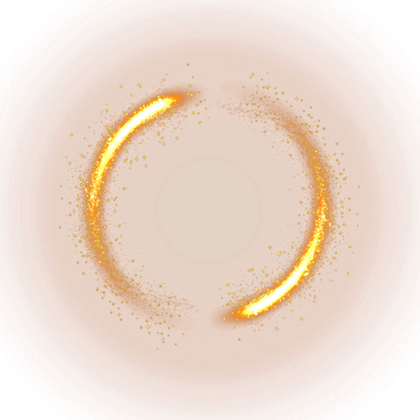 光环特效PNG，金色高清透明图片，创意装饰元素，免费下载