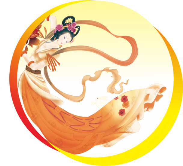 中秋节嫦娥PNG透明图，高清节日元素，设计素材免费下载
