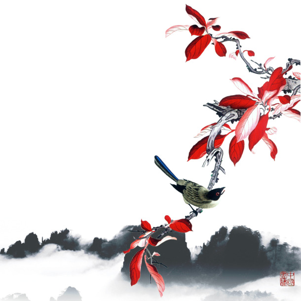 喜鹊PNG透明图，高清节日元素，情人节设计素材下载