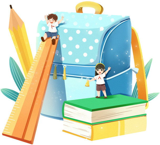 开学季小学生文具大赏，高清PNG透明手绘卡通元素，设计素材下载