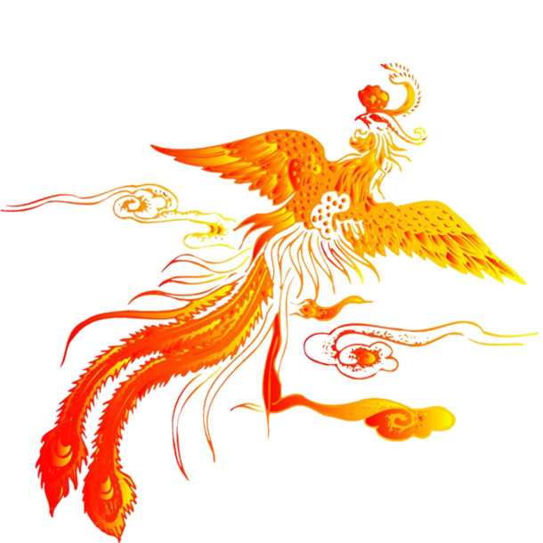 王昭君凤凰于飞手绘卡通PNG透明图片，高清设计素材下载