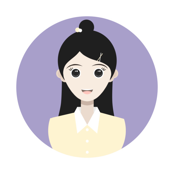 高清PNG透明素材，蹲姿卡通扁平化女孩人物设计，免扣元素下载