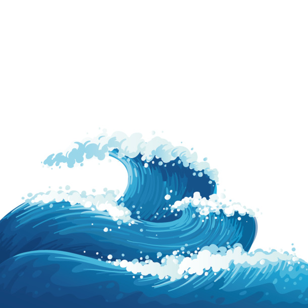 高清矢量海浪PNG素材，透明装饰元素，特效图片设计下载