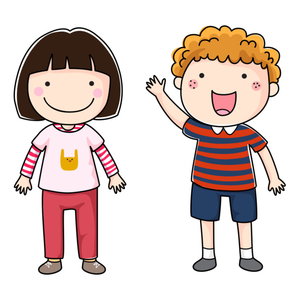 幼儿园男女童手绘卡通PNG透明图片，高清下载，创意素材精选
