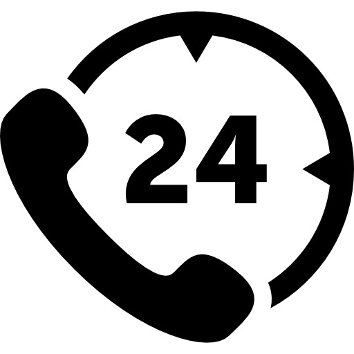 24小时电话客服PNG图标，高清透明免抠素材，一键下载设计元素