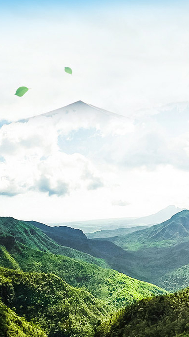 青山远影H5背景JPG，高清风景摄影素材下载