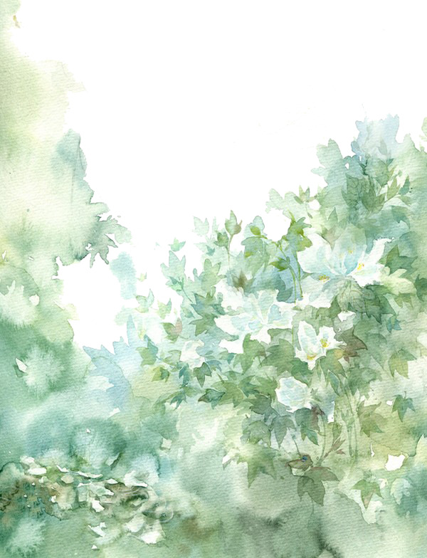 唯美古风水彩插画PNG透明图片，高清装饰元素与图案设计素材下载