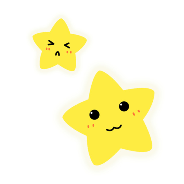 手绘卡通星星PNG透明图片，高清素材，设计元素下载