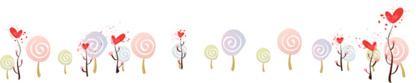 情人节特供，高清PNG透明心形棒棒糖小树报头图片，创意节日元素设计素材下载