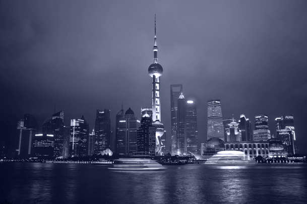 上海夜景高清PNG透明背景图，城市上空摄影美景，设计素材下载