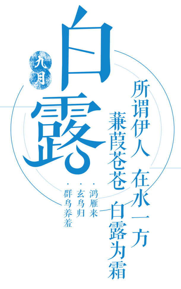 白露小清新海报设计素材，高清PNG透明图片，免扣元素，标签元素，一键下载