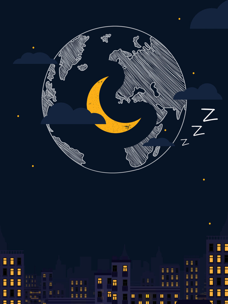 卡通睡眠日背景素材，高清JPG与手绘PSD格式，免费下载