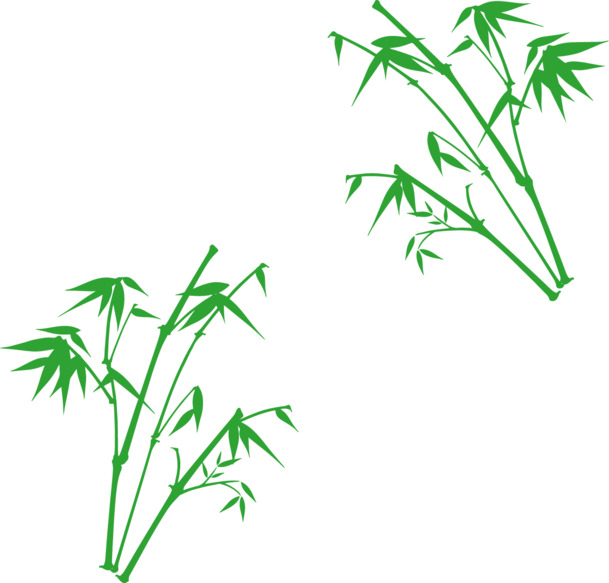 翠绿竹子矢量PNG，高清透明，动植物设计素材AI格式免费下载