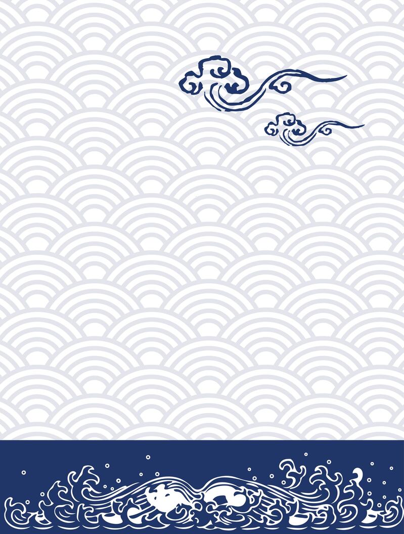 中国风青花瓷海水纹矢量背景，复古高清JPG/AI设计素材下载