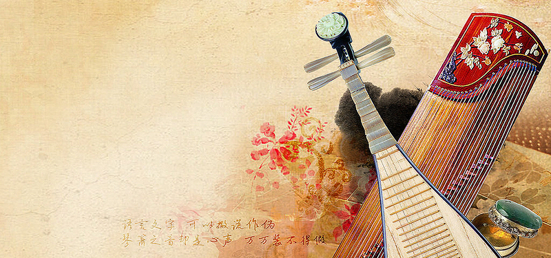 琴音悠扬复古风，高清JPG图片素材下载
