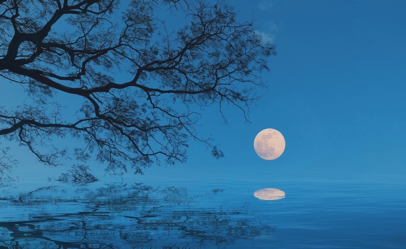 水上明月背景高清JPG，独特图片设计素材免费下载