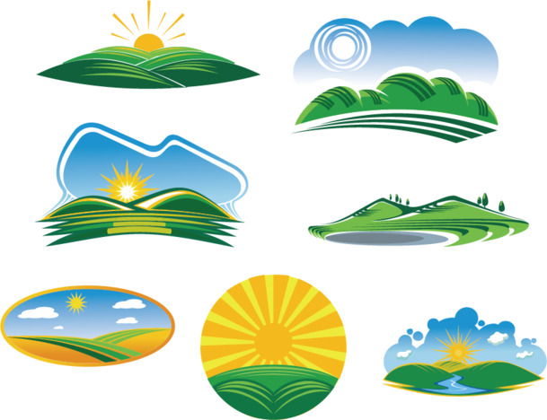 自然风景Logo素材，高清PNG透明图片，植物装饰元素，免费下载