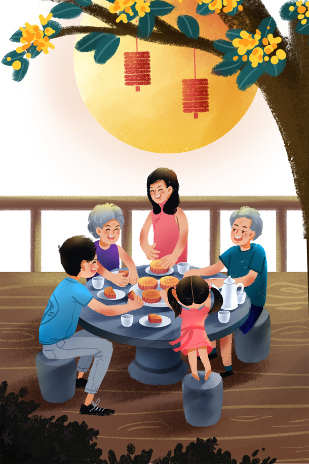 中秋团圆盛宴，月饼PNG透明图及多样装饰图案，高清素材免费下载