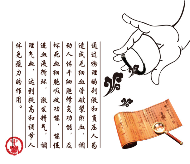 中医拔罐PNG透明图，中国风装饰元素，高清下载素材