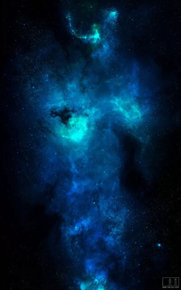 高清PNG蓝色星空壁纸，神秘星光透明背景，H5设计素材下载