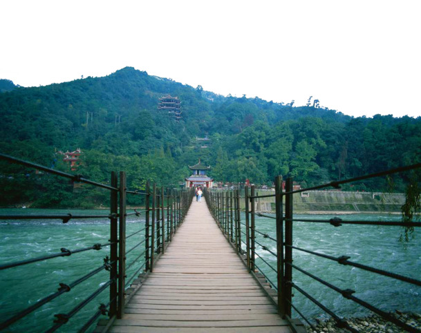 安澜索桥PNG透明背景图，高清摄影风景素材，一键下载设计元素