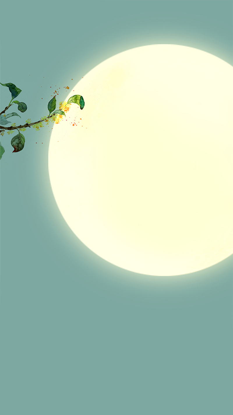 中秋节赏月桂花照，文艺清新JPG图片，高清广告素材下载