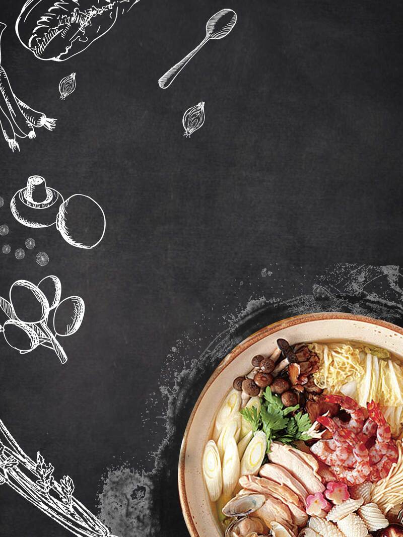 麻辣火锅中式美食，复古中国风高清图片与设计素材下载