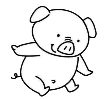 手绘简笔小猪PNG透明免抠图标，高清下载，创意图片素材