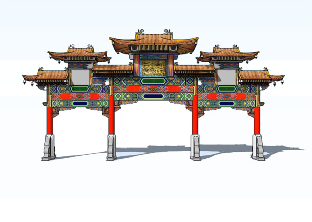 复古风门头PNG透明图，中国风装饰元素，高清素材免费下载