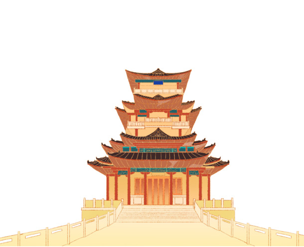 中国风楼台元素古建筑PNG透明图片，高清装饰素材免费下载