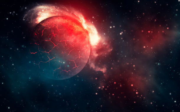 科幻星空行星壁纸，高清PNG透明背景，抽象梦幻设计素材下载