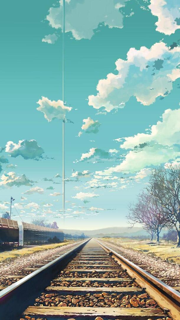 蓝天白云彩绘高清PNG背景，卡通手绘素材，免费下载
