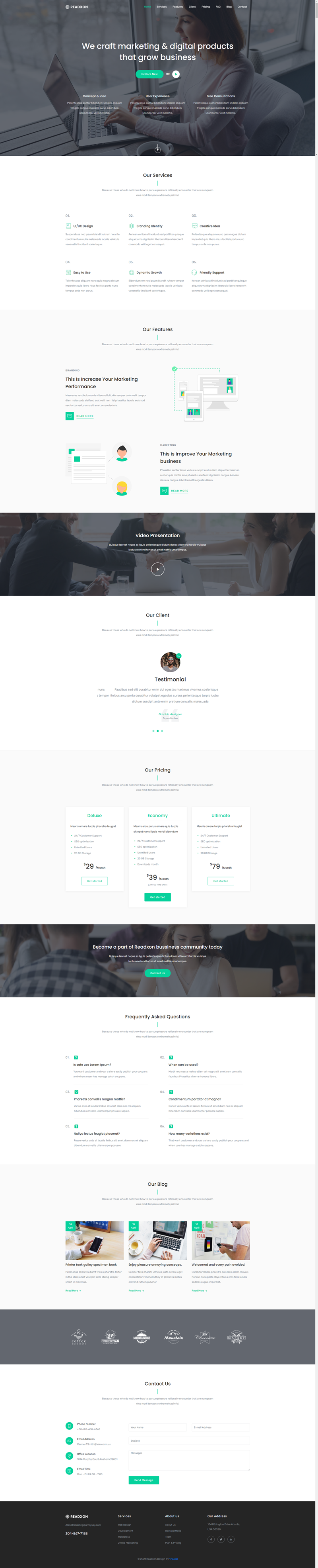 html5单页应用，简约的着陆页设计模板