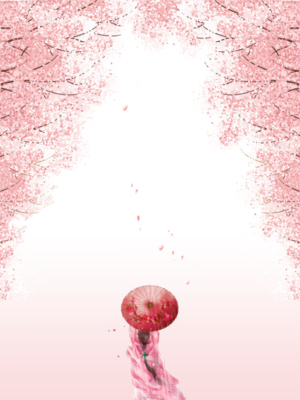 缤纷桃花PNG透明图，高清海报背景装饰元素，免费下载