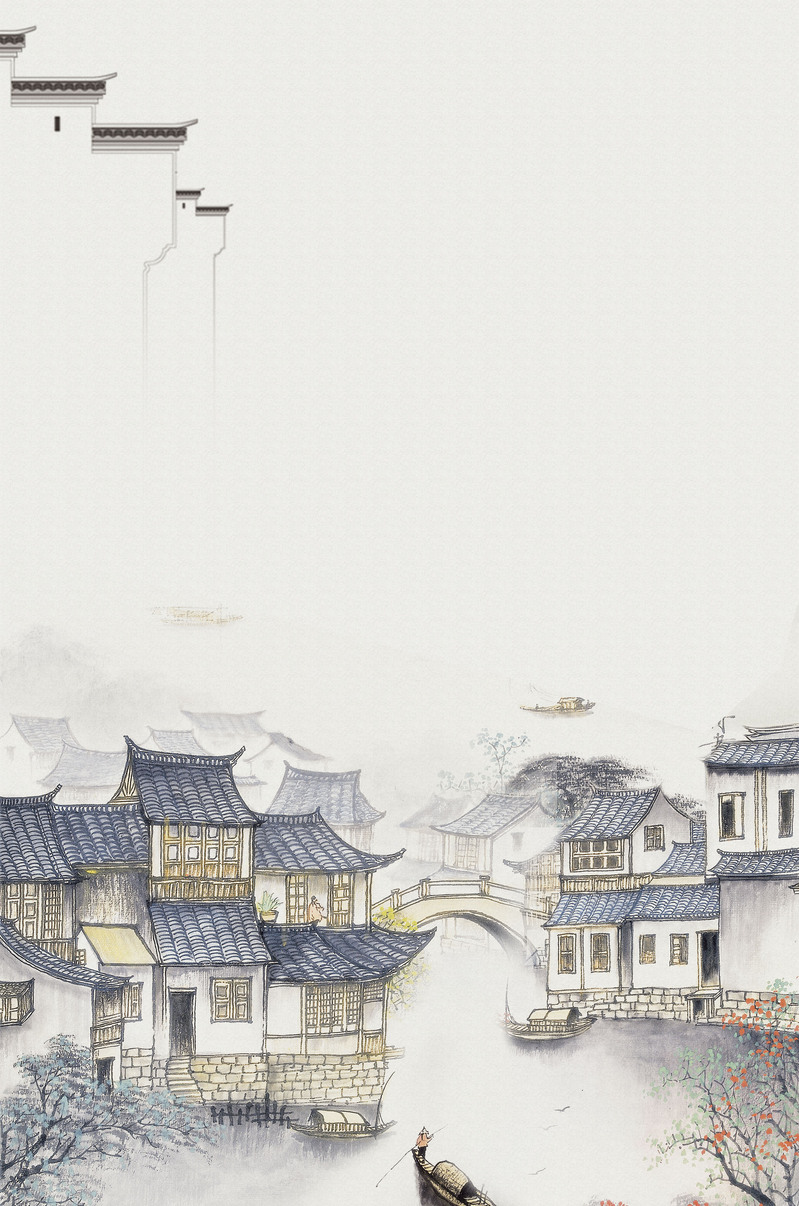 乌镇旅游宣传，中国风高清JPG与复古PSD设计素材下载