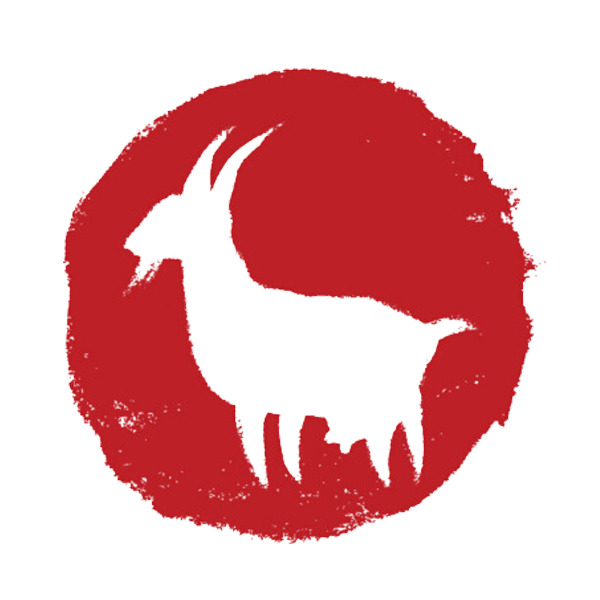 山羊印章PNG透明图，高清装饰元素，笔触细腻，PSD设计素材下载