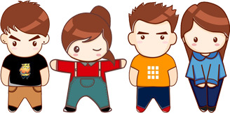 手绘卡通儿童人物PNG透明图，高清素材下载，创意卡通元素设计