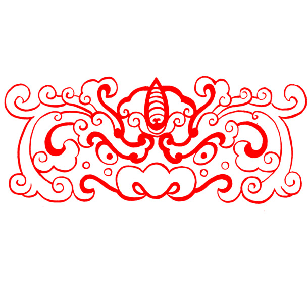 汉代红色镂空花纹PNG透明图片，高清装饰元素，设计素材免费下载