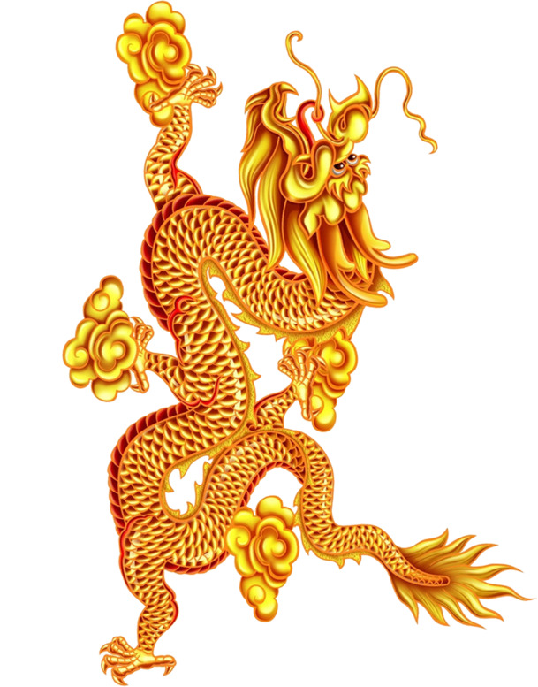 端午节创意手绘金龙PNG素材，高清透明图片，节日元素设计下载