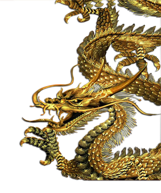 中国风金龙装饰PNG图片，高清透明元素，设计素材免费下载