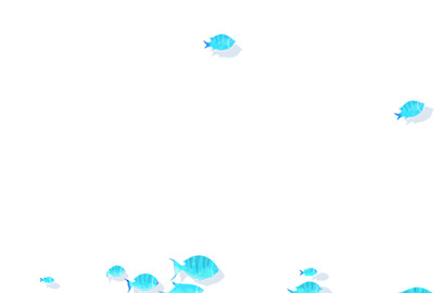 高清PNG蓝色热带鱼游动素材，透明漂浮元素，设计必备！